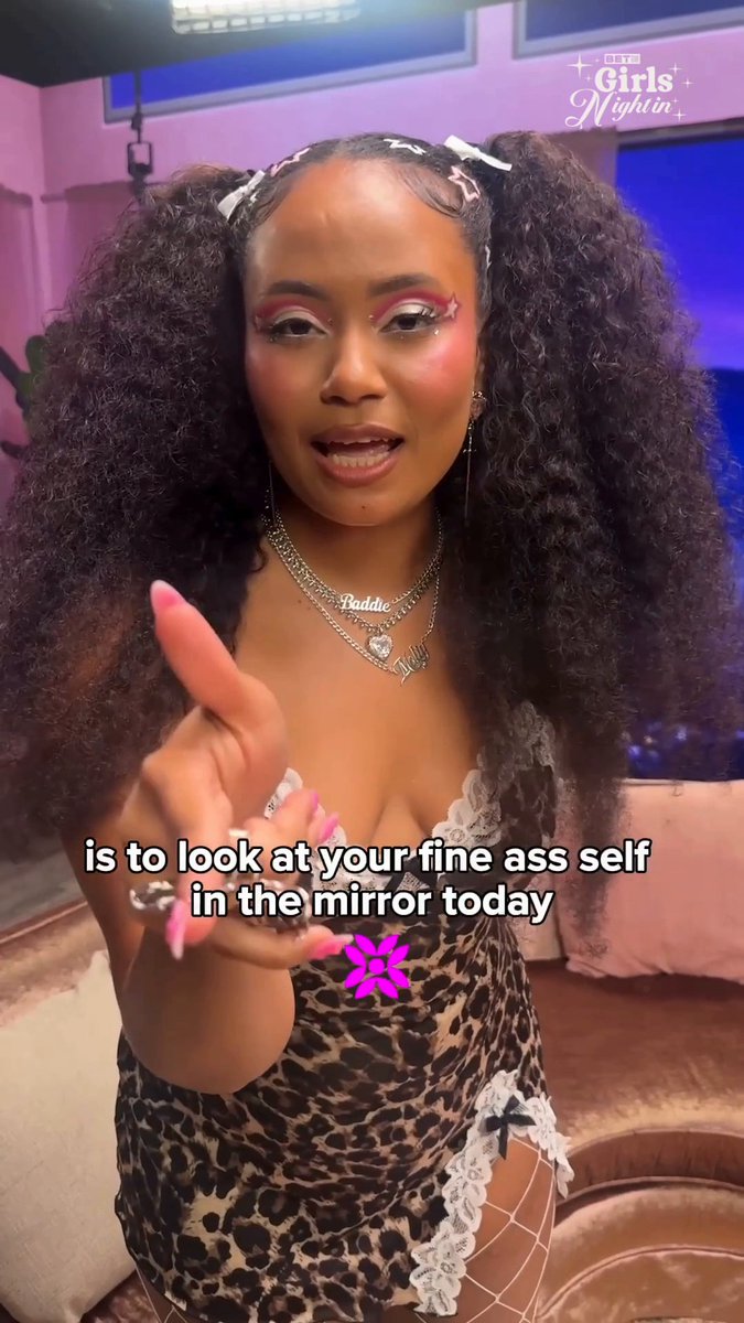 A message for the baddies from the PARTYGYAL herself! Look in the mirror, hype yourself, whine the waist, and keep it positive because MOLIY is here to remind you that YOU'RE HER. ๐ Come kick it with the girls at the #GirlsNightIn series premiere TONIGHT at 9pm ET on BET's YouTube. โจ