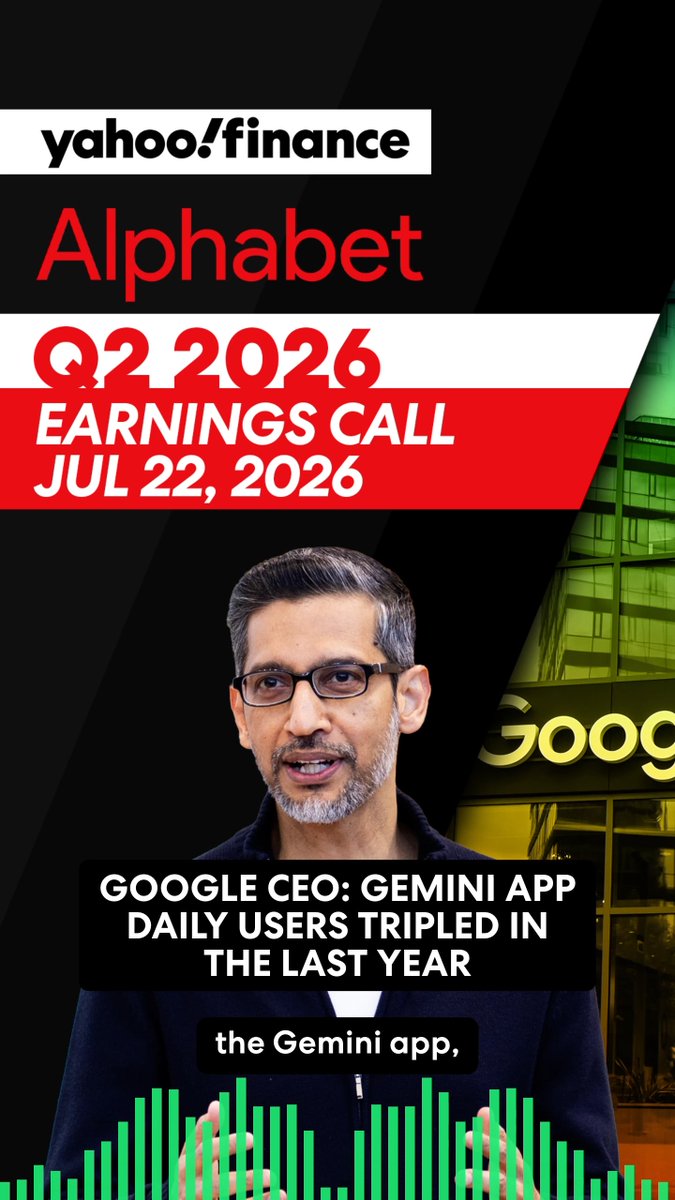 Daily Gemini app users have tripled over the last year, $GOOGL CEO Sundar Pichai said in the company's latest earnings call.