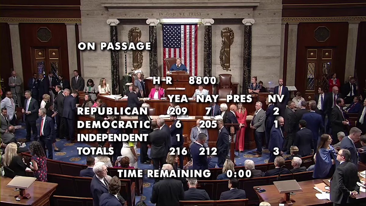 BREAKING: The House just passed an NDAA that moves the United States closer to effectively merging key parts of its military infrastructure with Israel’s. The bill locks in deep integration across military technology, weapons development and defense supply chains. Final vote: 216–212. Seven Republicans voted no. Several Democrats helped pass it. The six Democrats who voted yes were: Henry Cuellar (TX), Jared Golden (ME), Vicente Gonzalez (TX), Adam Gray (CA), Don Davis (NC), and Marie Gluesenkamp Perez (WA).