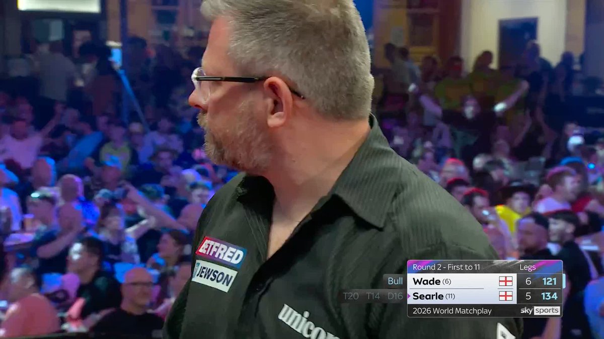 WONDERFUL WADE! James Wade produces a trademark 121 finish to restore his two-leg cushion against Ryan Searle! 📺 #MatchplayDarts