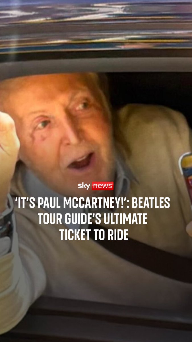 Beatles fans on a tour bus in Liverpool were treated to a wave by Sir Paul McCartney himself, after he pulled up next to them in his car, with fellow band member Ringo Starr on FaceTime