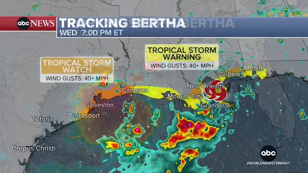 Millions across the country are under an urgent flood risk after powerful storms dumped record rain in parts of the Northeast. It comes as Tropical Storm Bertha makes landfall in Louisiana. Lee Goldberg tracks it all out.