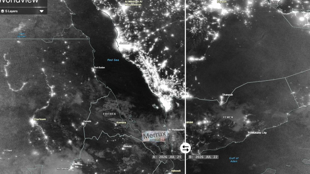 NASA VIIR images confirm that Encelia is on fire in the Red sea after being hit by the Houthis. Encelia is a Saudi owned Crude Oil tanker and is listed on AIS as "Not Under Command"