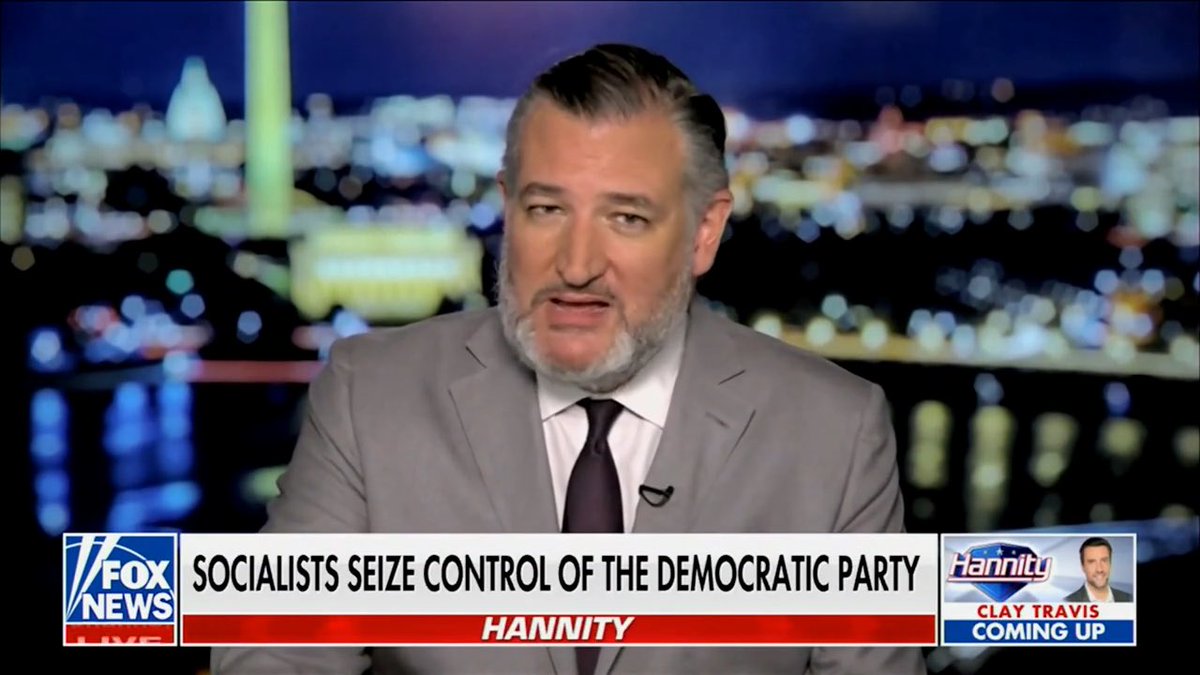Sen. Ted Cruz nails it: “Socialist isn't even the right term. These DSA radicals are communists. They're open Marxists. They're calling for ripping up the Constitution. They're calling for abolishing the United States Senate. They're calling for the House of Representatives to appoint the president and the Supreme Court. They are calling for property confiscation. They are calling for government ownership of, of companies and, and taking over the economy. This is, if you look across the globe, whether it is communist China or communist Soviet Union or communist Cuba or communist North Korea, communism produces misery, poverty, suffering, and death, a-and the dynamic we've got is, is most of the Democrats, they're, they don't fully agree with it right now. But they're looking at their party and they're saying, "The young people, the crazies, the radicals, the energy, the money, that's where it is," and not a one of them is willing to say, "These people are bat crap crazy."”