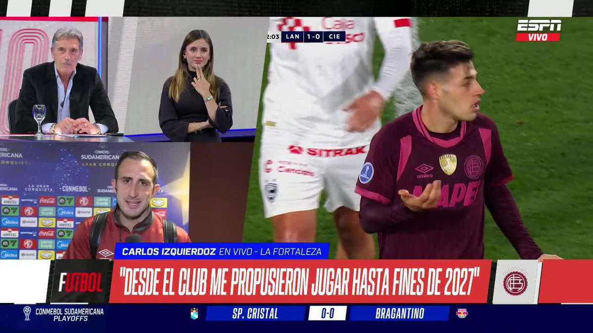 🗣️ "VOY A JUGAR HASTA DICIEMBRE DEL 2027" El Cali Izquierdoz habló de un posible retiro del fútbol profesional con la camiseta de Lanús. ▶️ Mirá #ESPNF10 en el Plan Premium de #DisneyPlus