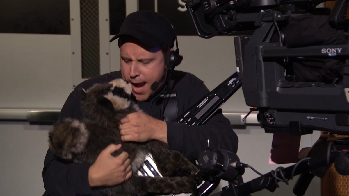 Cameraman Dan (brooks allison) really loves Jimothy the raccoon 😭 #FallonTonight