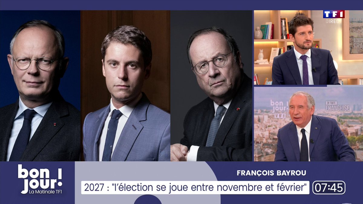 🔴🗣️ Édouard Philippe, Gabriel Attal, François Hollande ? François François Bayrou ne choisit pas, il pense que "d'autres candidats vont arriver", que ce casting "ne convient pas aux Français" et affirme : "Moi, je ne serai pas candidat à l'élection" 📺 #EnTouteFranchise Bastien Augey