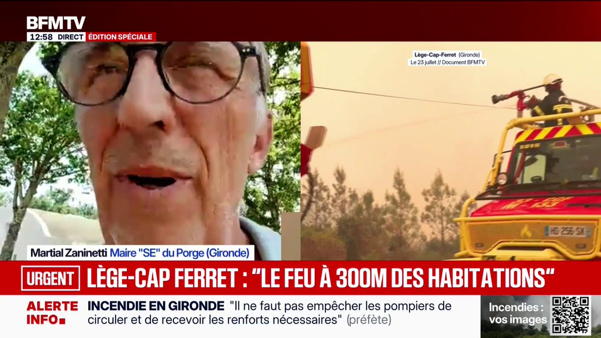 Incendie en Gironde: "La situation sur la commune s'est nettement améliorée", confie le maire du Porge