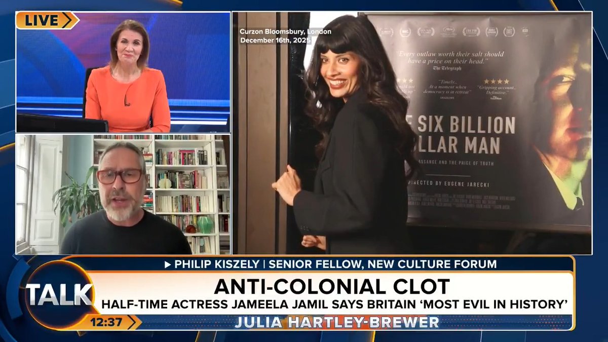 🚨Actress Jameela Jamil has claimed British people are "the most evil in history". Philip Kiszley: "This is the level of stupidity... It comes from ignorance and historical illiteracy. These people don't know what they are talking about." Julia Hartley-Brewer