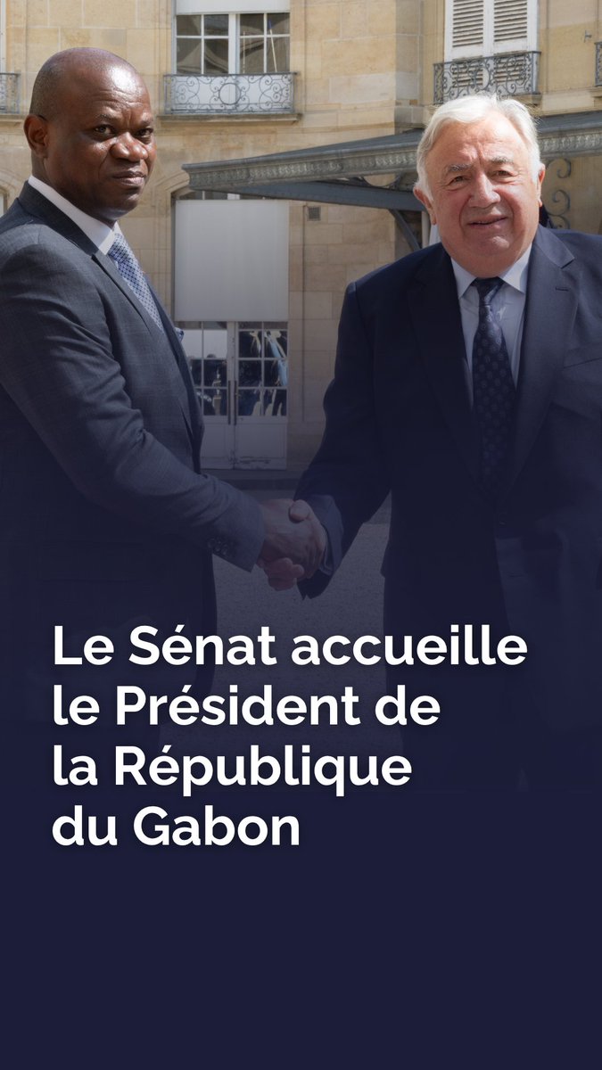 🇬🇦Ce mercredi 22 juillet, Gérard Larcher, Président du Sénat recevait Brice Clotaire Oligui Nguema, Président de la République du Gabon, en présence de la Garde républicaine.