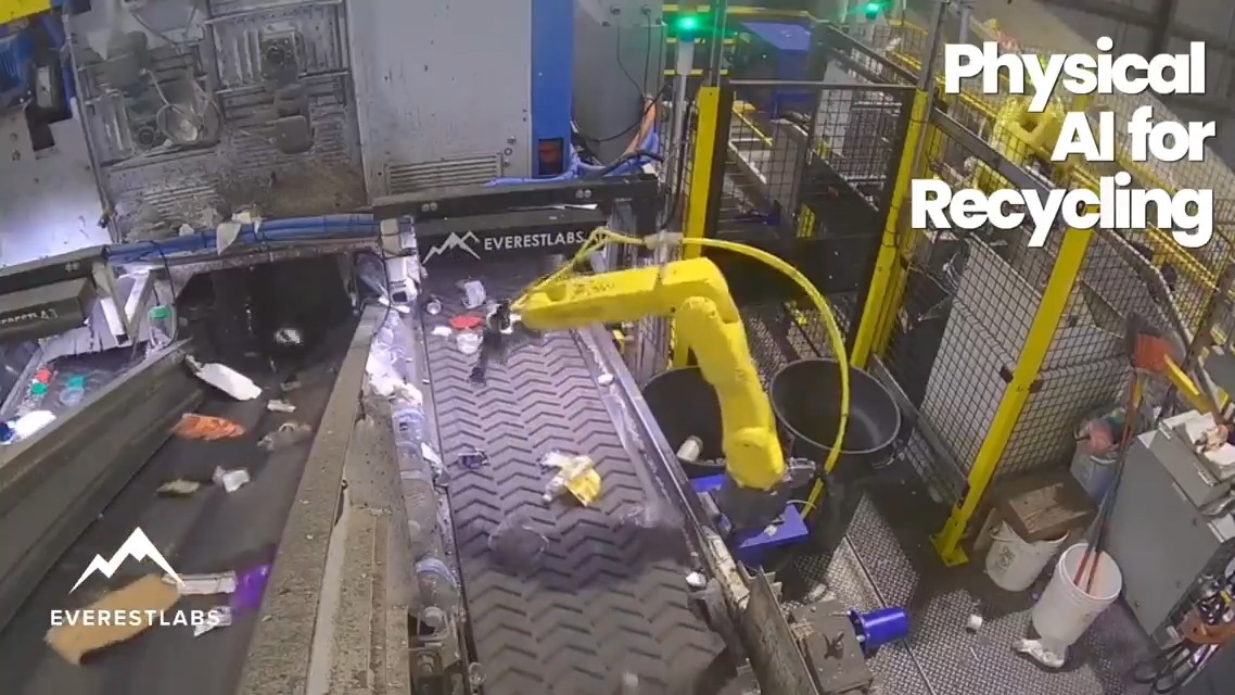 Waste sorting is difficult to automate because materials vary in shape, condition, and placement. EverestLabs' Physical AI platform combines computer vision, AI, and robotics to identify more than 60 material classes with over 95% accuracy, using models trained on billions of recyclable objects to improve sorting consistency and efficiency through continuous learning. Video Credit: EverestLabs #engineering #technology #recycling