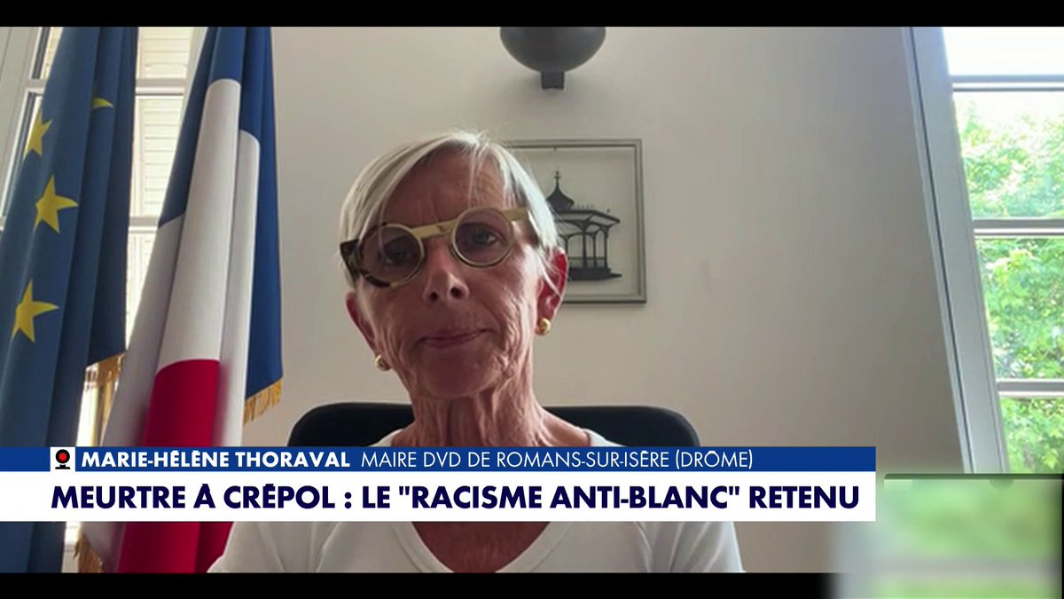 Marie-Hélène Thoraval, maire DVD de Romans-Sur-Isère, alors que la circonstance aggravante de «racisme» a été retenue après le meurtre de Thomas à Crépol : «C'était un combat de chaque jour [...] C'était une fracture supplémentaire pour les victimes», dans #120MinutesInfoETE