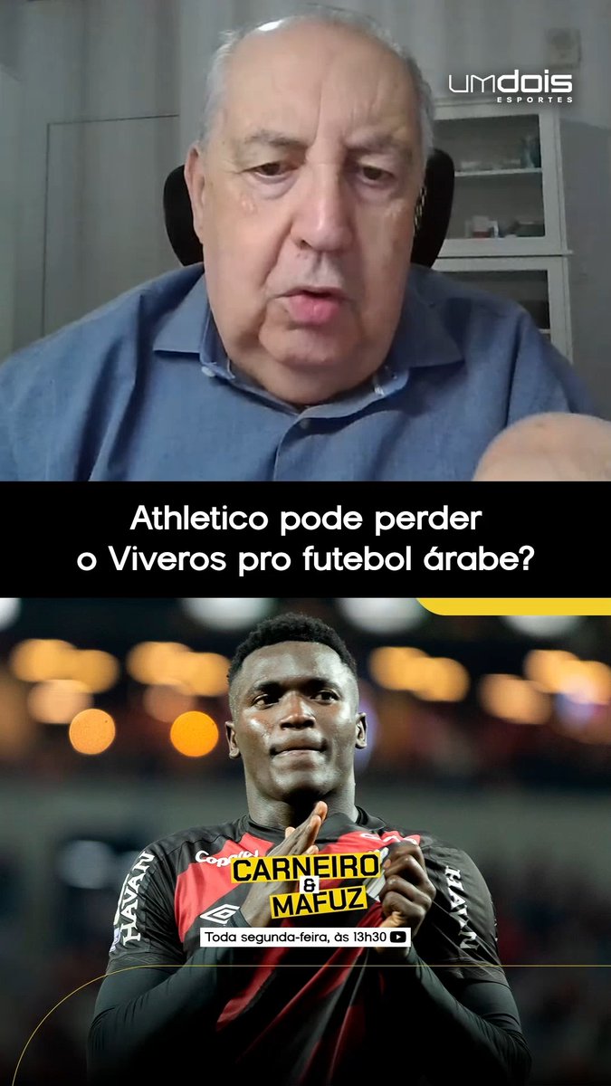 🎙️ "Pouca gente sabe, existe uma proposta do futebol árabe de 20 milhões de euros pelo Viveros e essa proposta ainda não foi recusada. Eu presumo, presumo, porque essa janela é longa, ela só termina em setembro. Eu presumo que vindo o Vargas, o Athletico vai negociar o Viveros" 🎥 Augusto Mafuz, no podcast Carneiro & Mafuz