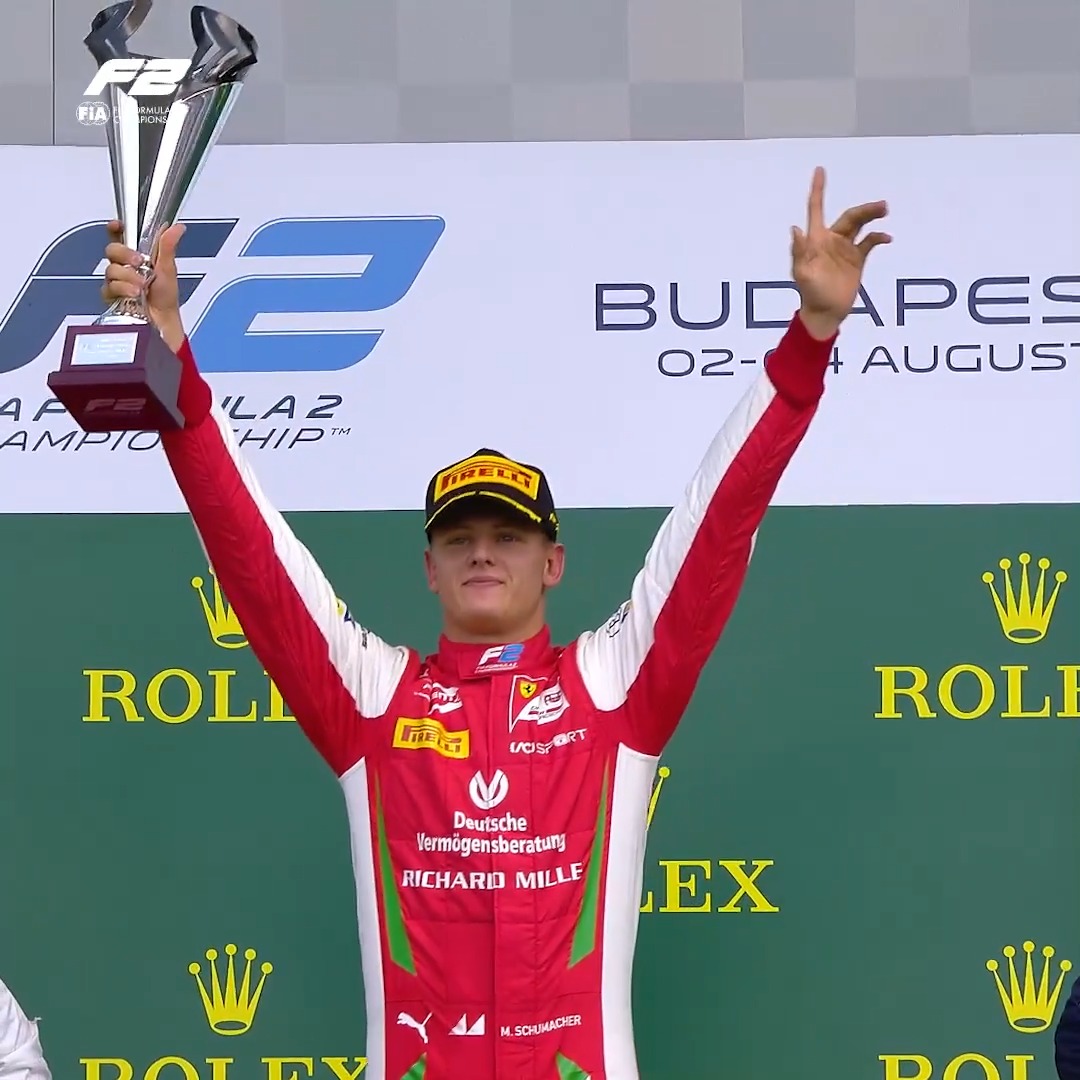 An unforgettable moment 🥹✨ Mick Schumacher claimed his maiden F2 win in Budapest, triumphing in the Sprint Race back in 2019 🏆 #F2 #HungarianGP