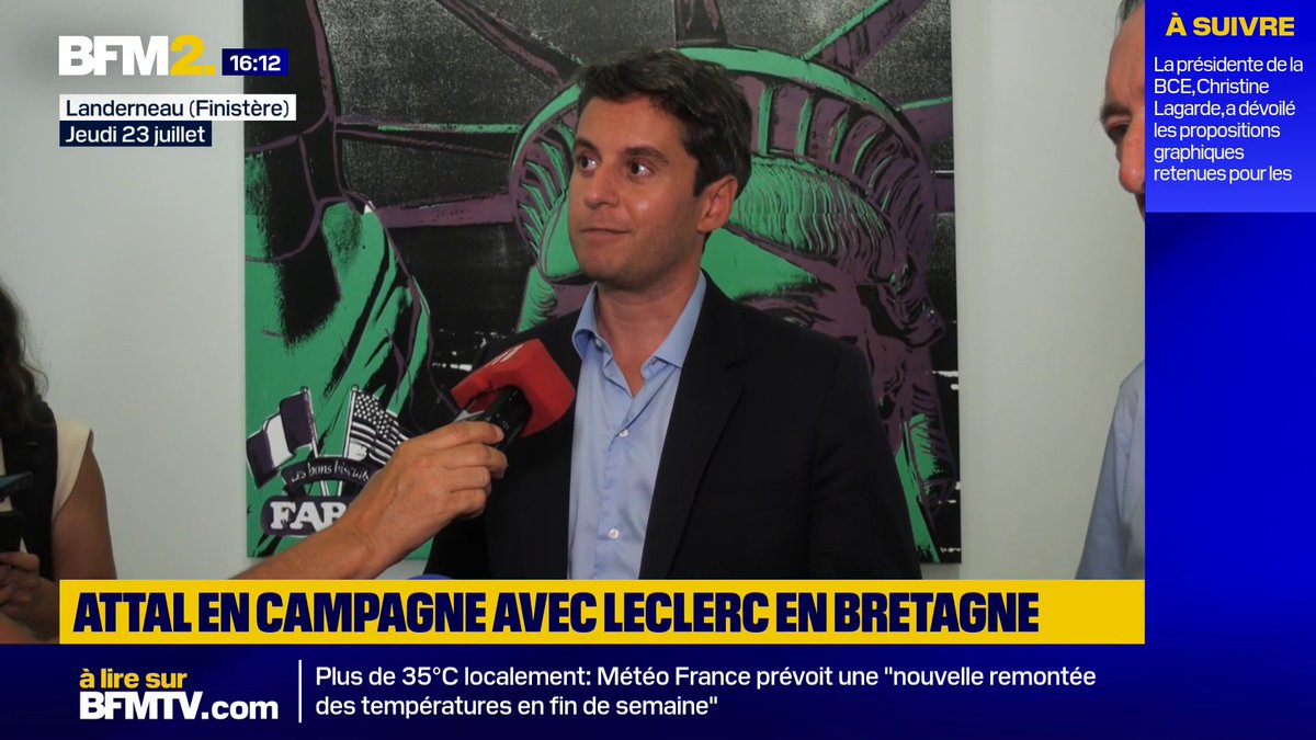 "Si on n'est pas capable de s'attaquer à ce sujet-là, il y aura un nouveau mouvement des Gilets jaunes" En campagne en Bretagne, Gabriel Attal appelle à "un choc des salaires" #BFM2