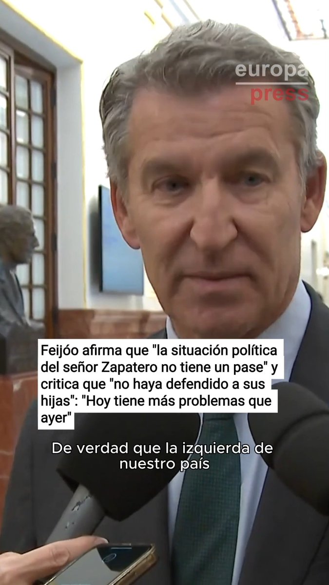 Feijóo dice tras la entrevista a Zapatero que el expresidente sigue "instrucciones" de Sánchez, que busca ganar tiempo: "No ha contestado a nada, ni siquiera ha defendido a sus hijas. Hoy tiene más problemas que ayer"
