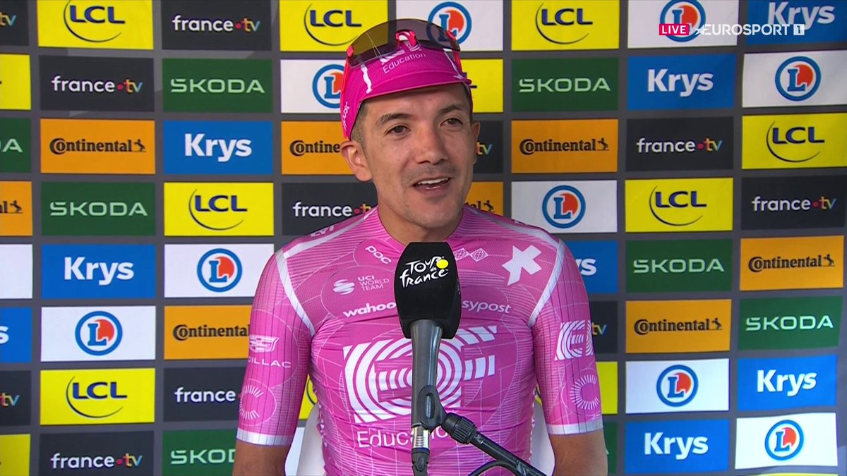 "Ha costado mucho. Se lo dedico a mi familia" "Cada año es más difícil ganar, pero aquí está la recompensa" 🗣️ La felicidad de Richard Carapaz tras volver a ganar en el Tour. #TDF2026 #LaCasadelCiclismo