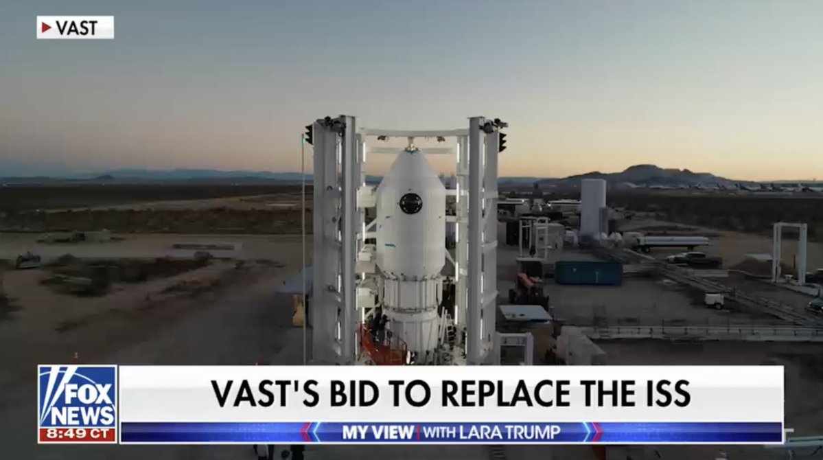 Vast was featured on Fox News’ primetime show @myviewfnc. CEO @MaxHaot and Founder @jedmccaleb hosted @laraleatrump at our Long Beach HQ, sharing a look at how we’re building Haven-1, scheduled to be the world’s first commercial space station and America’s next space station.