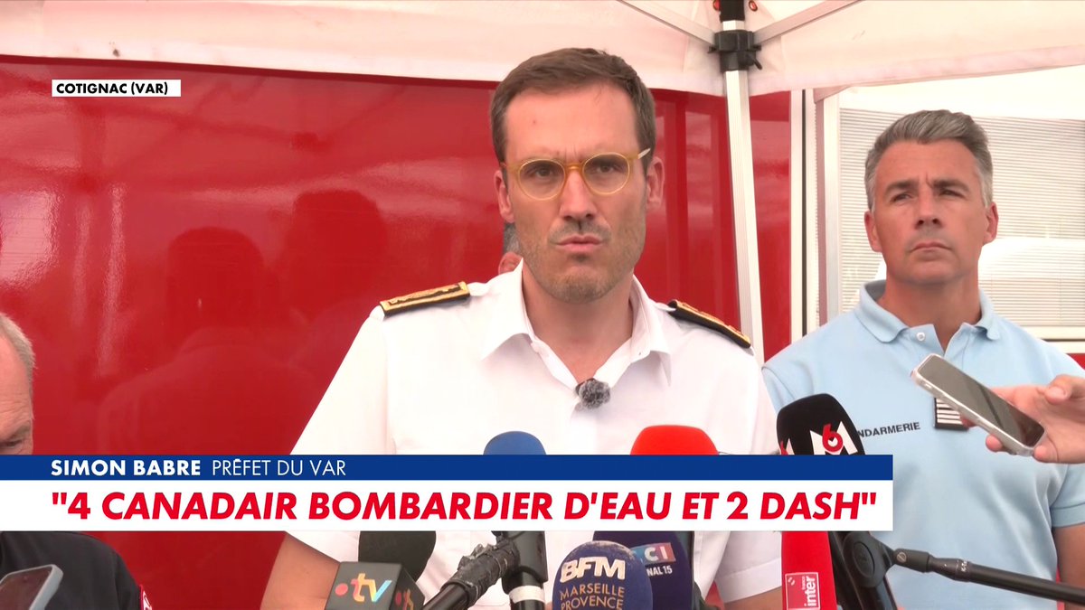 «Nous sommes à un bilan de 25 maisons détruites [...] Nous sommes à un moment de bascule du flux du vent» : le préfet du Var Simon Babre fait un point, en direct sur CNEWS, sur les incendies dans le département Toute l'info est à retrouver sur