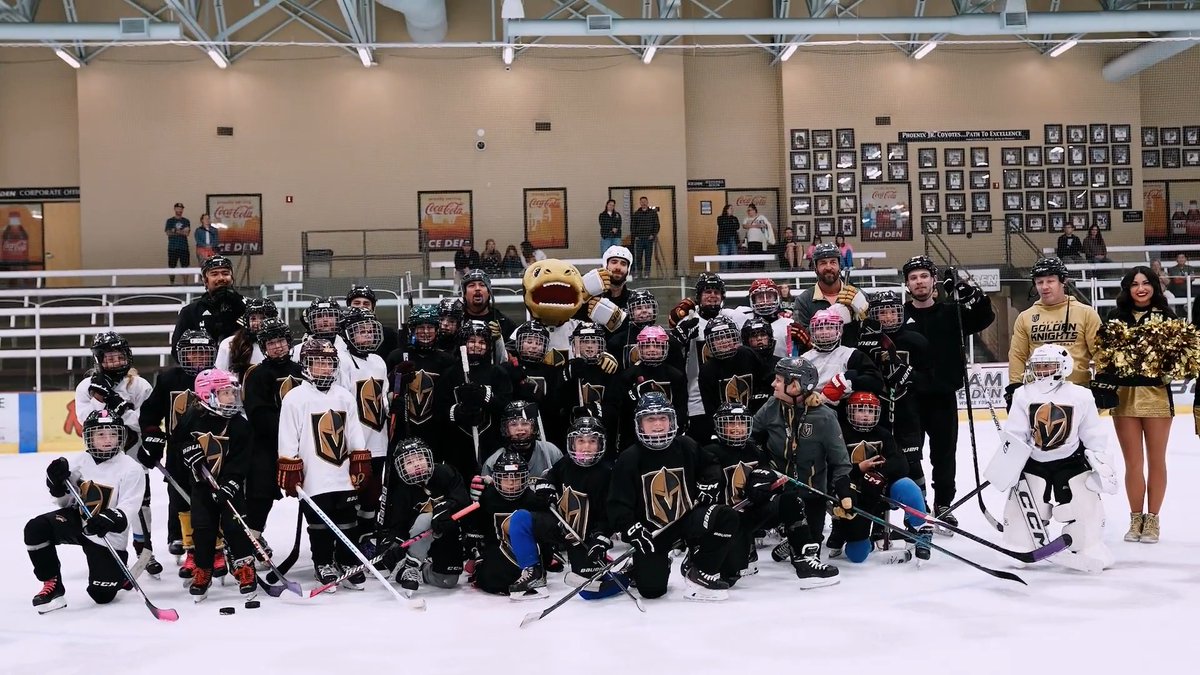 The Realm continues to grow in Arizona 💛 We had a blast on our ninth visit to Arizona as part of the #VGKRoadTrip to grow the game with Deryk Engelland, Chance, and other special guests 🤩 #VegasBorn