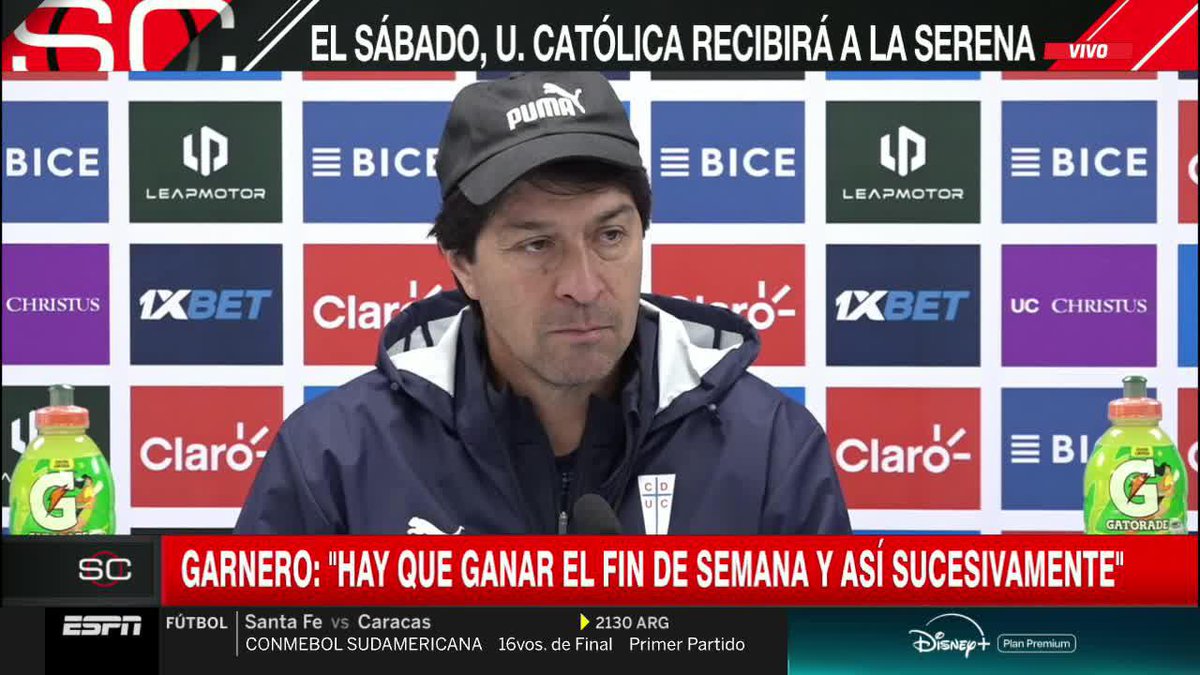 "OJALÁ SE PUEDA DAR, PERO NO SOY MUY OPTIMISTA" Daniel Garnero, entrenador de Universidad Católica, y el tema refuerzos: "Queremos jerarquizar el plantel y no es sencillo, por un montón de aspectos". ▶️ Mira #SportsCenter en el Plan Premium de #DisneyPlus