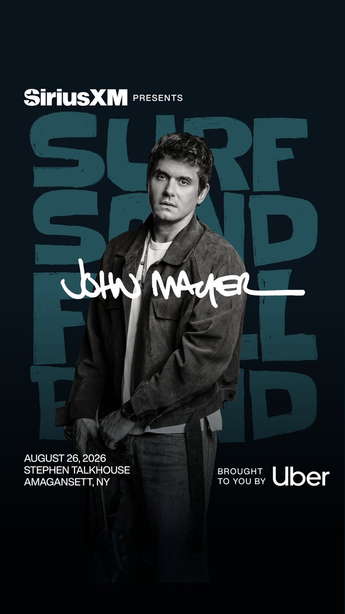 .John Mayer, a full band, and The Hamptons? We're there. Join us for a special concert and interview at Stephen Talkhouse on August 26, brought to you by Uber. Enter now for your chance to win a trip for two to this intimate, one-night-only full band performance in the Hamptons, including roundtrip airfare, hotel accommodations, and tickets to the show. No Purchase Necessary. U.S./21+. Ends 8/18. For official rules to enter: