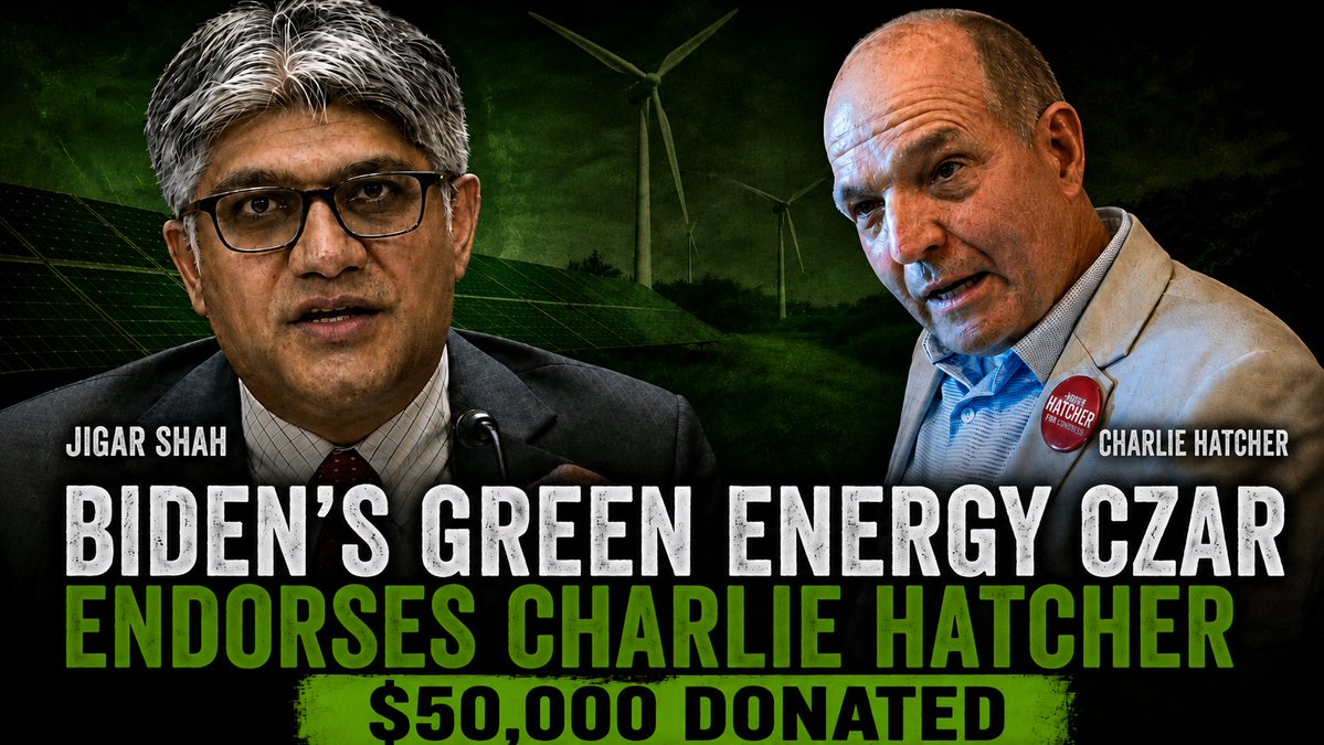 Biden's Green Energy Czar Jigar Shah has endorsed Charlie Hatcher, donating $50,000 to a left-wing SuperPac bankrolling him against Andy Ogles. He's mad that Andy Ogles fought to END Biden's Green New Scam. Vote for Ogles. He fights for Tennessee, not Biden's Green scammers.