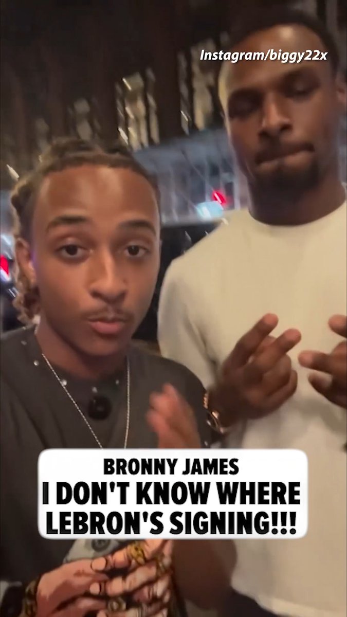 Bronny James claims he doesn't know where LeBron's signing 😭 Credit: IG/biggy22x