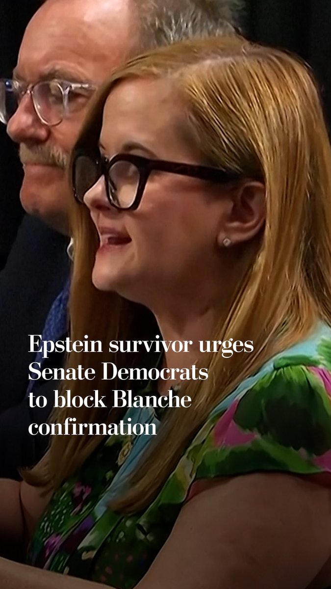 Liz Stein, an Epstein sex trafficking survivor, urged Democratic senators on Capitol Hill to vote no on the confirmation of Todd Blanche as U.S. attorney general based on the Department of Justice's "failure to faithfully implement the Epstein Files Transparency Act."