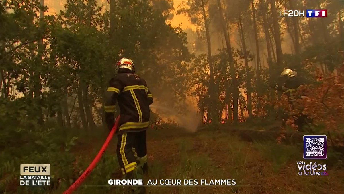Gironde : au coeur des flammes 📺 #LE20H de TF1 présenté par Jean-Baptiste Boursier