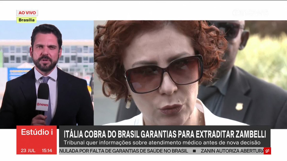 Justiça italiana rejeita tese de perseguição política contra Carla Zambelli. Extradição da ex-deputada foi anulada por falta de garantias sobre tratamento médico. ➡ Assista à #GloboNews ao vivo: #Estúdioi