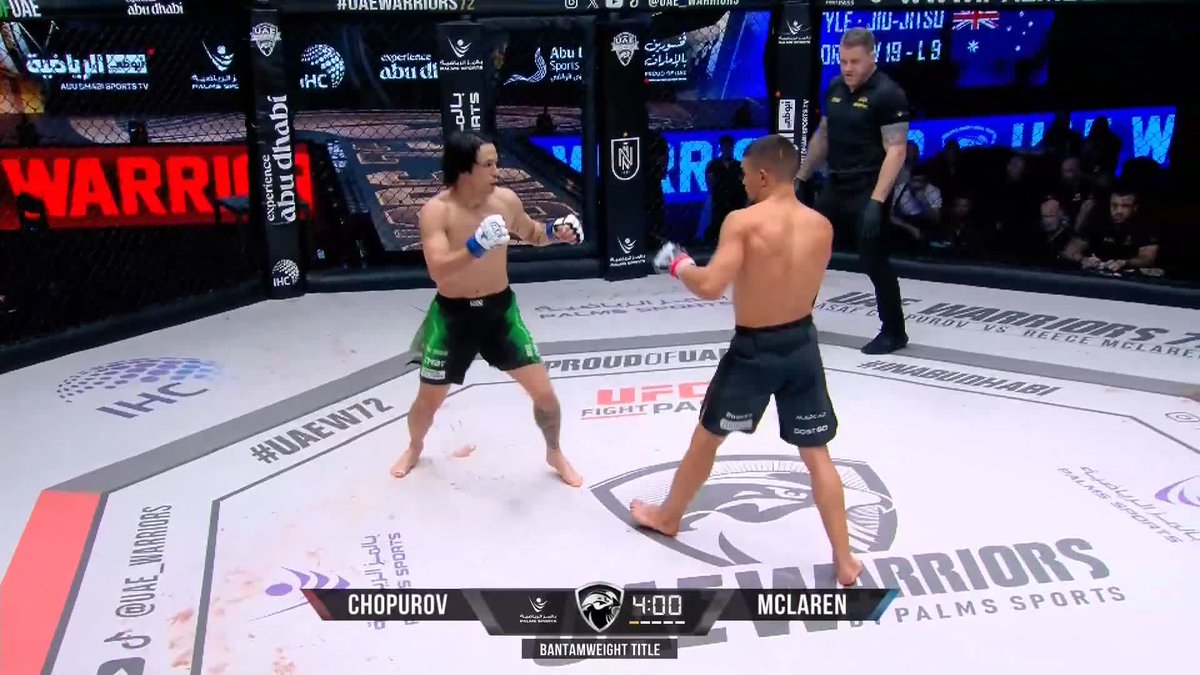 THAT'LL DO!!! 🫨 Asaf Chopurov defends the bantamweight title in 63 seconds! [ #UAEWarriors72 | Live on UFC Fight Pass ]