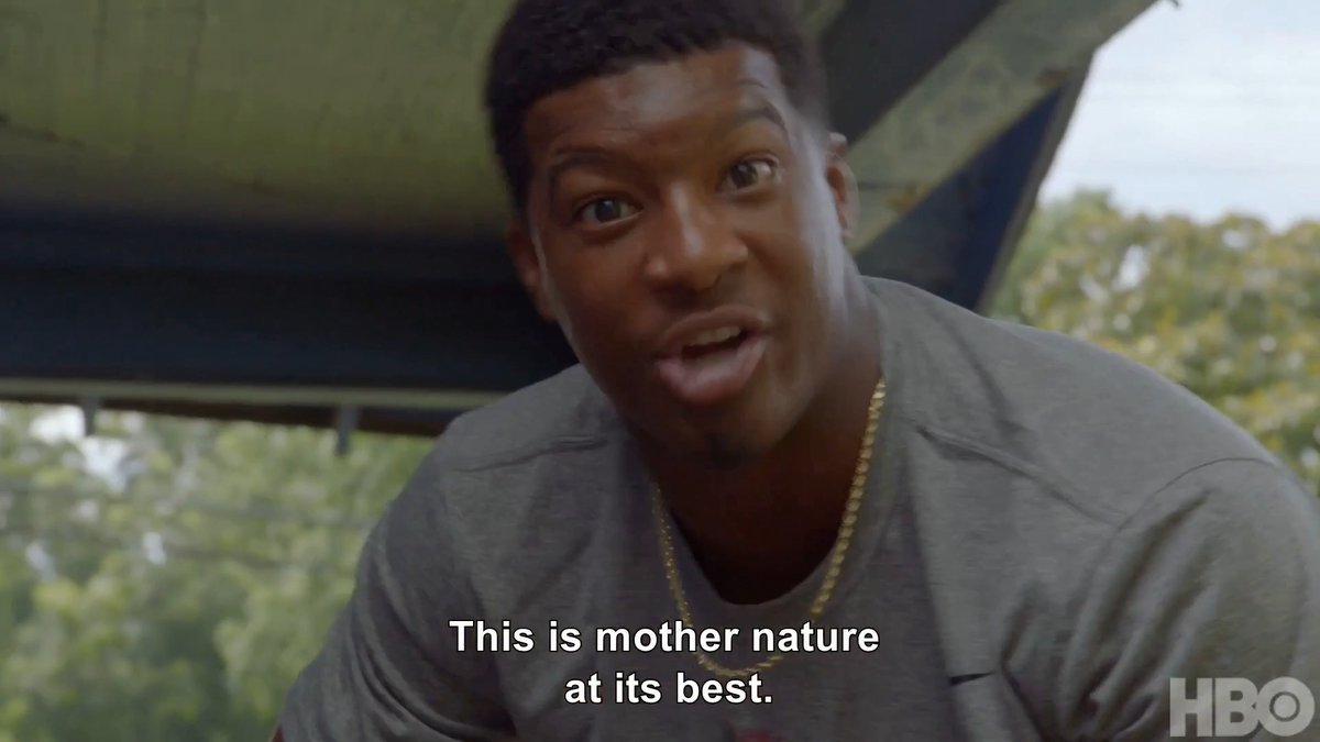 "The cockroach having a baby!" Never a dull moment back at Jameis Winston' hometown 😂 #HardKnocks