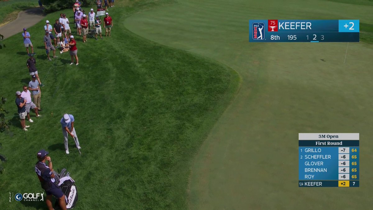 Johnny Keefer showing off with this sky-high flop shot 🤯🔥 📺 Golf Channel | 3M Open