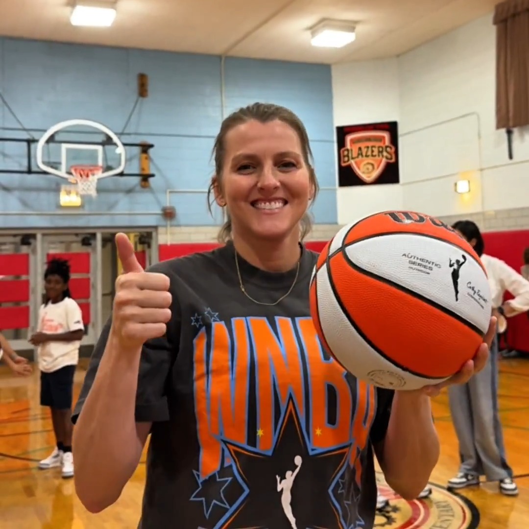 The WNBA and @statefarm tipped off WNBA All-Star Weekend by unveiling a renovated wellness room at William H. Brown STEM Magnet School, engaging local youth in a basketball clinic and yoga session.