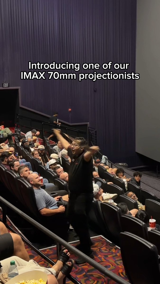 Meet Brandon, one of the certified IMAX 70mm projectionists at our Dallas theatre. Stay tuned for his full intro speech tomorrow! Looking to see a movie in IMAX 70mm? Check out one of our 4 theatres: 🎞️Cinemark Dallas XD and IMAX (Dallas, TX) 🎞️Cinemark Tinseltown Rochester and IMAX (Rochester, NY) 🎞️Cinemark Carefree Circle XD and IMAX (Colorado Springs, CO) 🎞️Cinemark Seven Bridges and IMAX (Woodridge, IL)