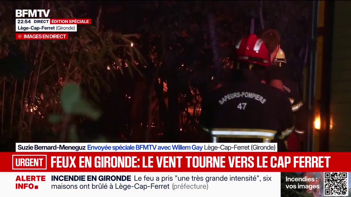 Incendies en Gironde: BFMTV avec les pompiers en intervention à Lège-Cap-Ferret