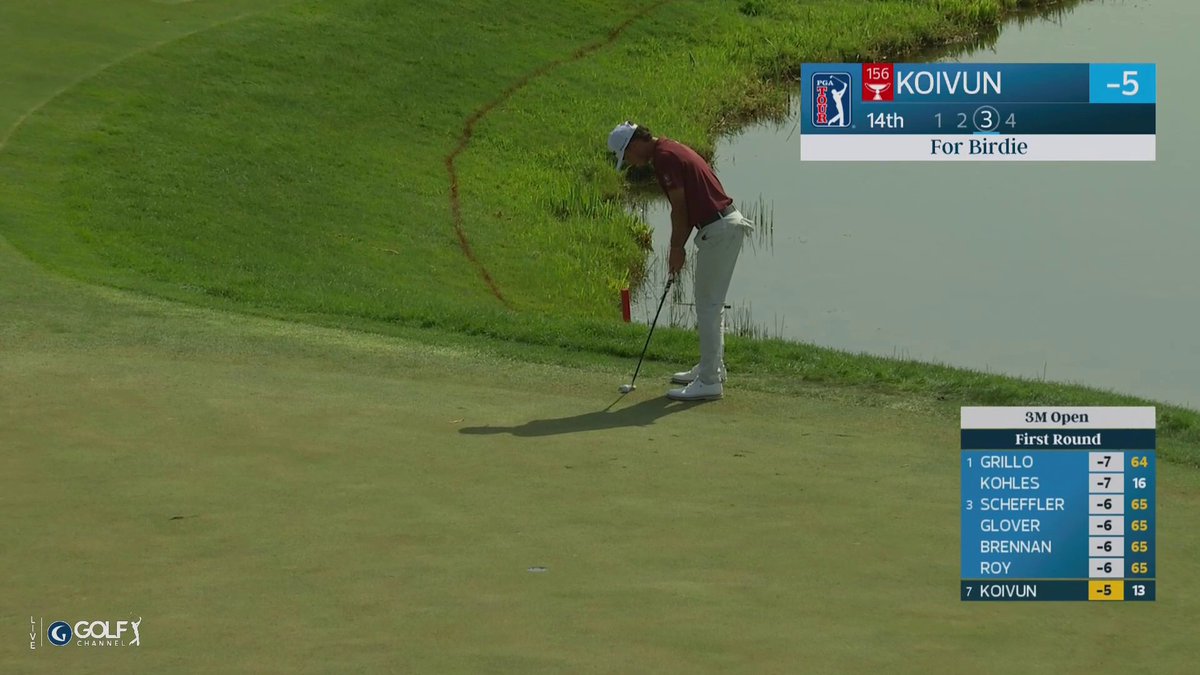 Jackson Koivun wasting no time at the 3M Open 📈👀 The Auburn Men's Golf Haskins winner makes birdie to go 6-under and one back early