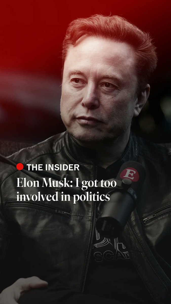 .Elon Musk says he “got too involved in politics”. On the latest episode of The Insider, he admits to Zanny Minton Beddoes that he got “carried away”, but still defends what DOGE set out to do: