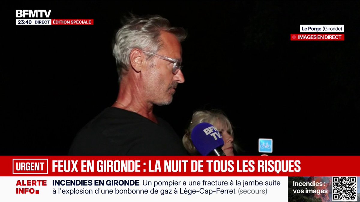 "C'est super anxiogène et difficile à vivre": la peur des habitants du Porge face à l'incendie toujours en cours