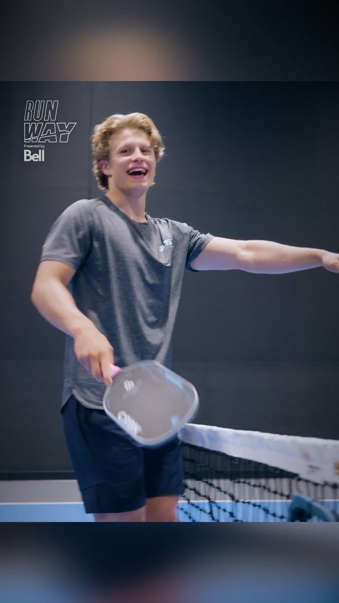 Yelling at the camera guy for instant reply 😂 🏓 RUNWAY, presented by Bell