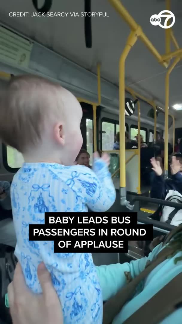 In a heartwarming moment captured on a bus, a baby led her fellow passengers in a spontaneous round of applause.