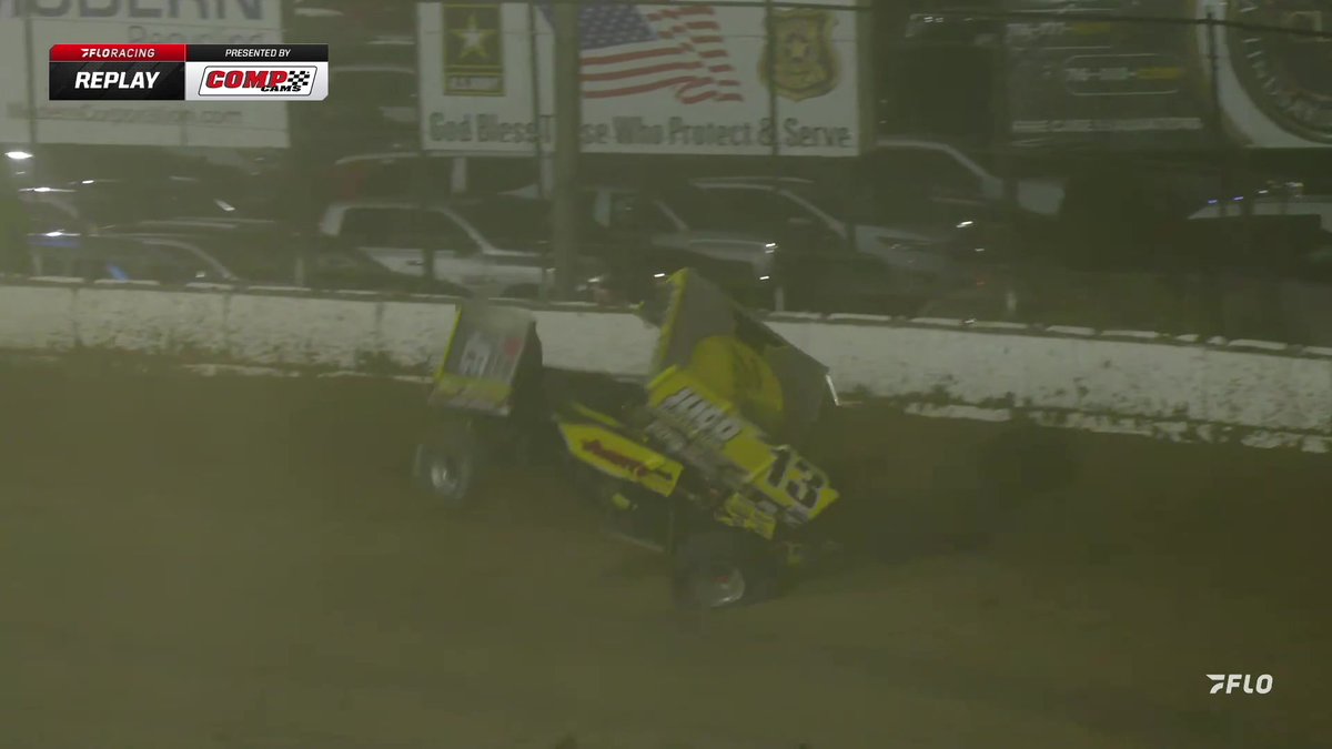 💔 Tanner Holmes upside down while leading at Ransomville Speedway! High Limit Racing #HighLimitRacing Roto-Rooter