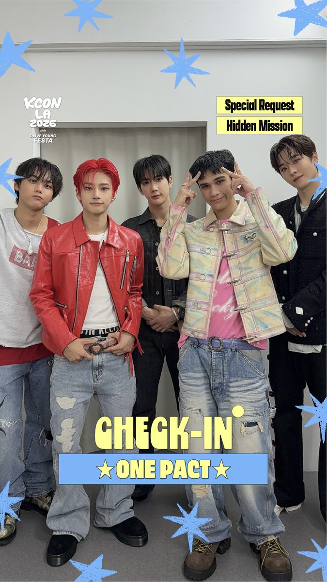 [#KCONLA2026] #ONEPACT CHECK-IN &♥~ Are you ready to enjoy KCON LA 2026 with ONE PACT? ✨ Check out ONE PACT’s special request and spot the hidden mission in the video! 👀 Respond to the request and guess the mission for a chance to win a prize 🎁 KCONers, let us know in the comments~! - 𝐆𝐄𝐓 𝐘𝐎𝐔𝐑 𝐓𝐈𝐂𝐊𝐄𝐓 𝐍𝐎𝐖! 🎟️ 🔗Ticket Info - KCON LA 2026 AUG 14-16 Arena, LA Convention Center Let’s #KCON