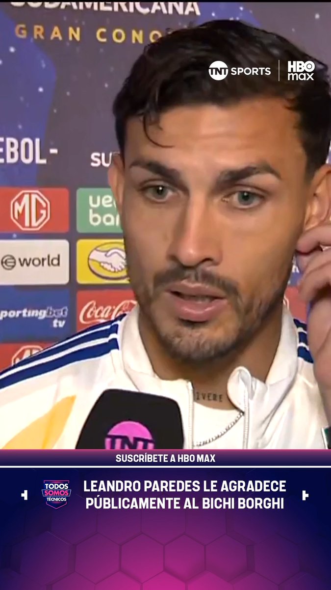 ⚽🤝🇦🇷 "Agradecido por todo lo que me has inculcado" Leandro Paredes habló en exclusiva en #TSTxTNTSports y aprovechó de agradecerle a Claudio Borghi, quien lo hizo debutar en Boca Juniors y jugar su primer partido en primera división.