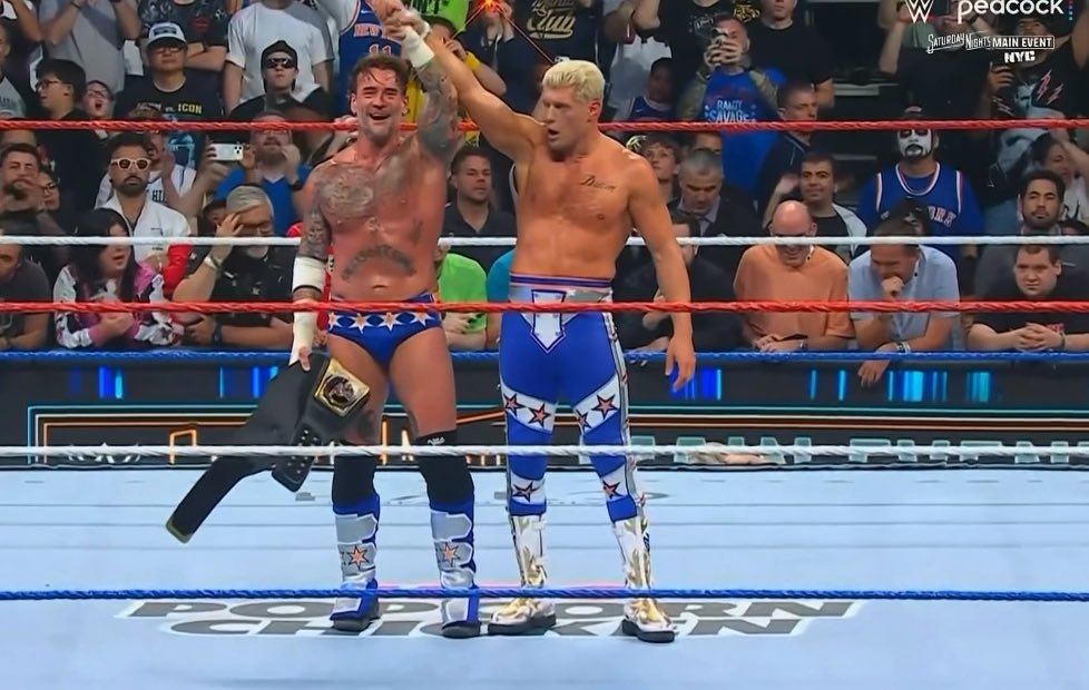 CODY RHODES BELIEVES CM PUNK HIT HIM WITH THE TITLE ON PURPOSE AT SATURDAY NIGHT MAIN EVENT 😭 “He’s got a receipt coming”
