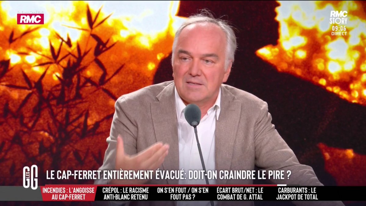 🔥Le Cap Ferret entièrement évacué : doit-on craindre le pire ? Olivier Truchot : "Au Cap Ferret, les maisons sont sous les pins. C’est pareil dans le Var : on a construit de façon un peu anarchique. Peut-être faut-il éloigner les habitations des forêts." #GGRMC