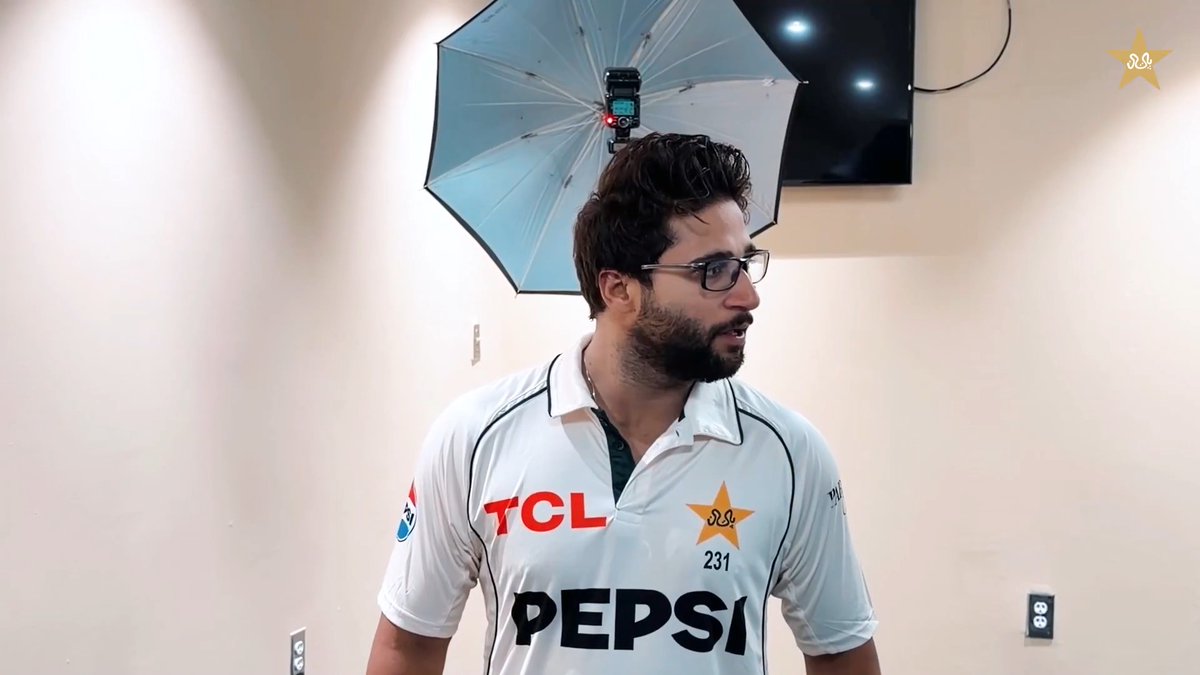 Pakistan Team in whites 🇵🇰🤍 The official broadcast shoot is done as the side gears up for the Test series against the West Indies ✅ #WIvPAK | #PakistanCricket