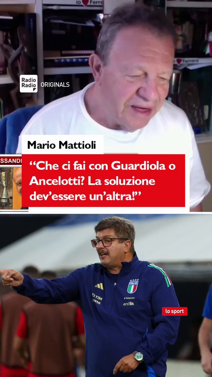 🤬 "Adesso basta, ma che ci fai con Ancelotti e Guardiola?! Ci vuole coraggio!" Mario Mattioli si infiamma in diretta a Radio Radio Mattino – Sport & News. Il giornalista boccia le ipotesi Ancelotti e Guardiola e indica una strada diversa: "La soluzione dev'essere Silvio Baldini". Un intervento acceso che riapre il dibattito sul futuro della Nazionale. 👇 Cosa ne pensate? #Nazionale #Italia #Guardiola #Baldini