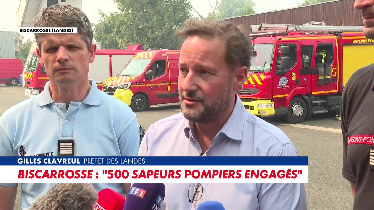 Gilles Clavreul, préfet des Landes, est alarmiste sur l'évolution de l'incendie dans son département : «La situation est très lourde, et exceptionnelle», dans #100FrontieresEte Toute l'info est à retrouver sur